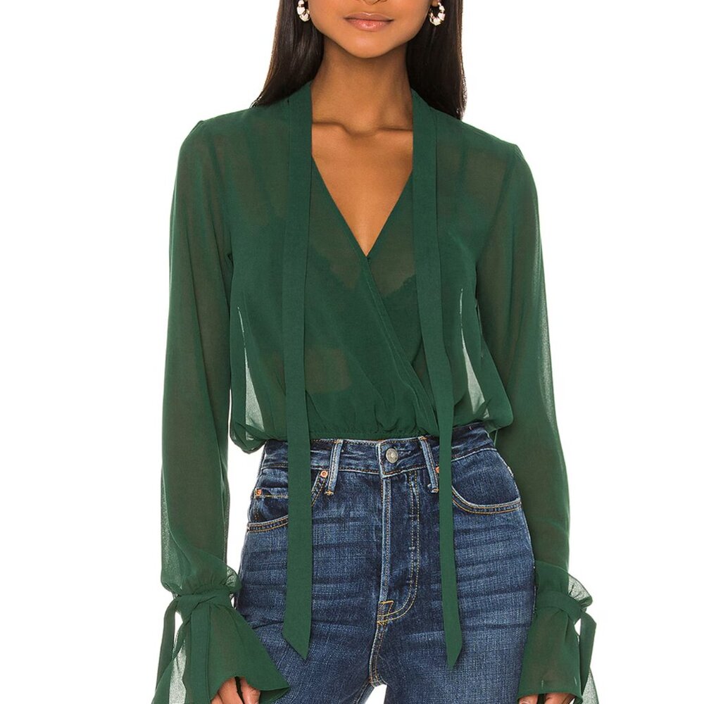 House of Harlow 1960 x REVOLVE Joli Tie Cuff Blouse XS